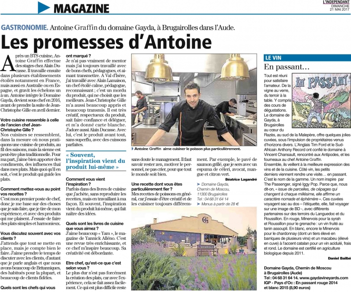 L'INDEPENDANT 21.05.2017
