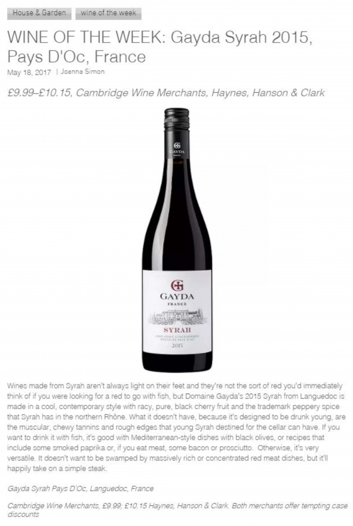 Joanna Simon Wine of the Week Joanna Simon Wine of the Week