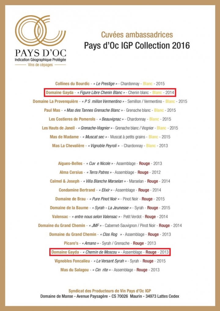 Pays d'Oc IGP Collection 2016